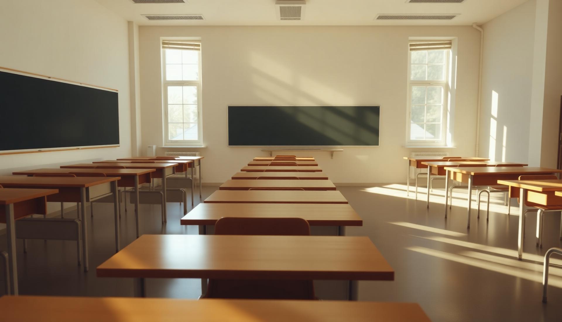 Sunlit classroom